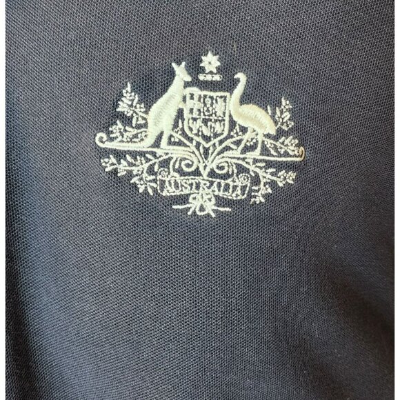 James Harvest Sportswear L Navy Piqué Polo Shirt Australia Crest Pre-owned - Picture 5 of 8